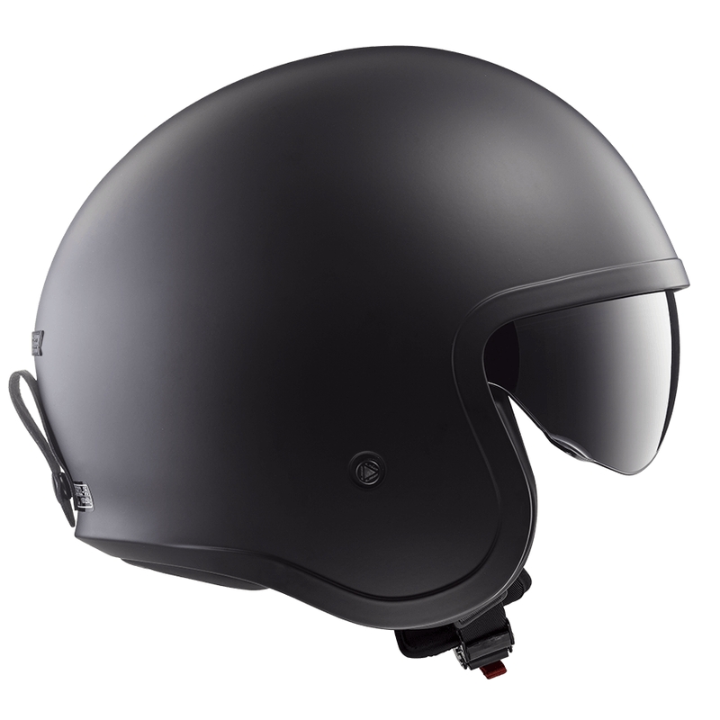 Offener Motorradhelm LS2 OF599 Spitfire II, einfarbig matt schwarz