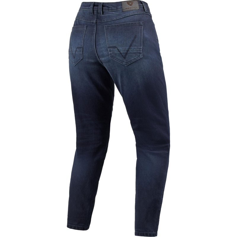 Revit Harper Tapered Damen Motorradjeans short - Washed Dark Blue