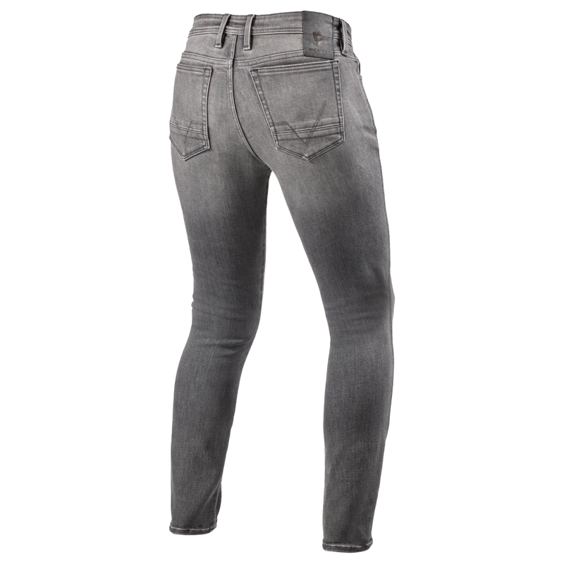 Revit Piston 3 Skinny Short Motorradjeans verwaschenes Grau