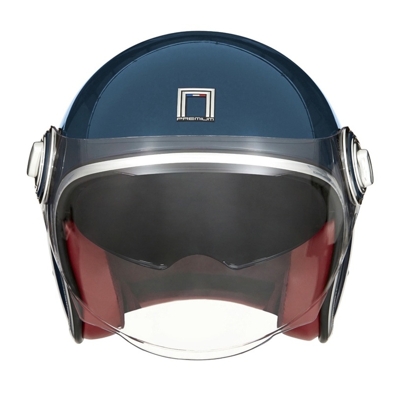 NOX PREMIUM Heritage Motorradhelm mit offenem Gesicht, petrolblau – II. Qualität