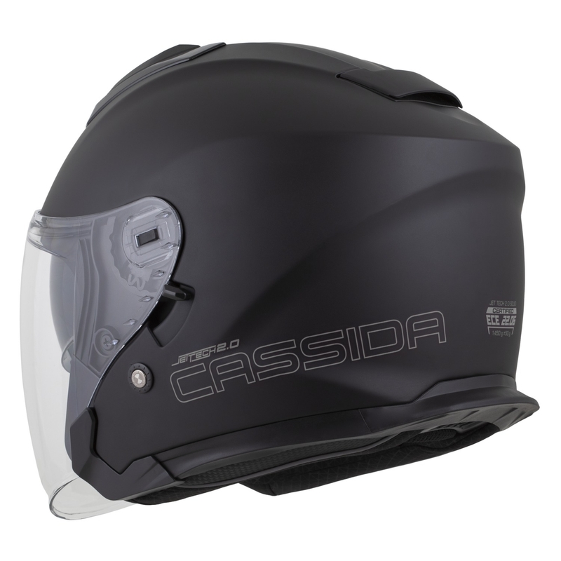 Cassida Jet Tech 2.0 Solid Motorradhelm mit offenem Gesicht Mattschwarz-Grau