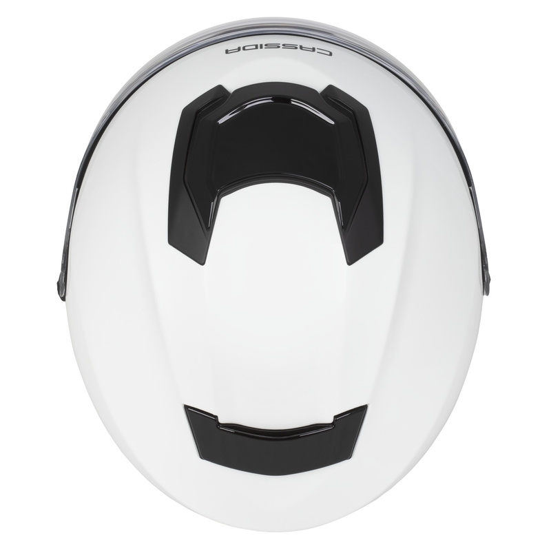 Motorradhelm Cassida Jet Tech 2.0 Solid Weiß-Schwarz-Grau