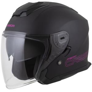 Motorradhelm Cassida Jet Tech 2.0 Solid Mattschwarz-Pink
