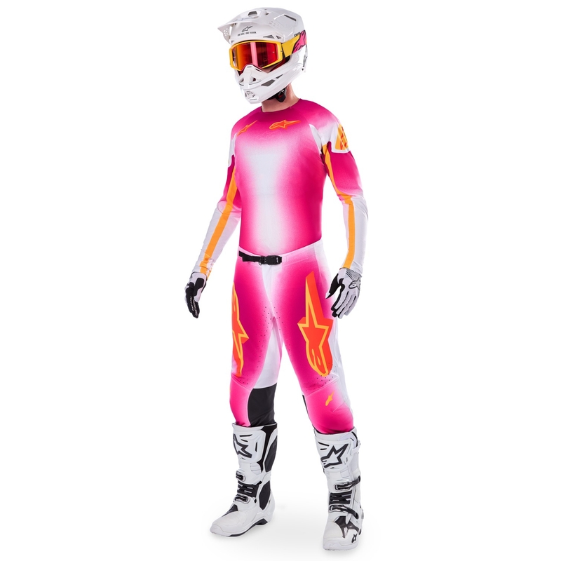 Motocross Jersey Alpinestars Supertech SX AFD Limited Edition MIG Fluo Pink-Weiß-Orange