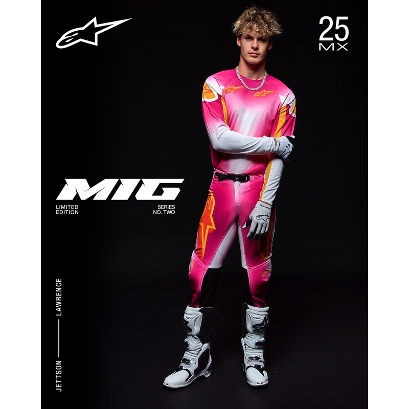 Motocross Jersey Alpinestars Supertech SX AFD Limited Edition MIG Fluo Pink-Weiß-Orange