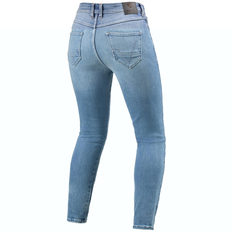 Revit Shelby 3 Skinny Short  Damen Motorradjeans Hellblau