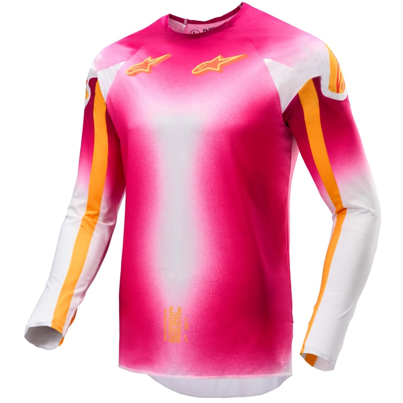 Motocross Jersey Alpinestars Supertech SX AFD Limited Edition MIG Fluo Pink-Weiß-Orange