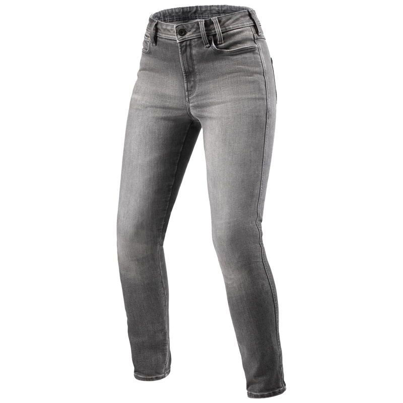 Revit Shelby 3 Skinny Short Damen Motorradjeans Washed Grey