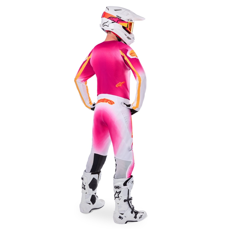 Crosshose Alpinestars Supertech Limited Edition MIG Fluo Rosa-Weiß-Orange