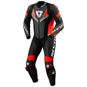 Revit Quantum 3 Motorrad Lederkombi anthrazit-neonrot