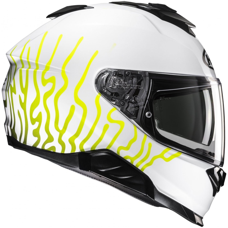 Integralhelm Motorrad HJC i71 Celos MC3H weiß-schwarz-gelb