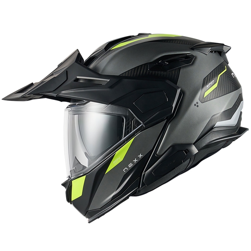Klapphelm für Motorrad Nexx X.Lifecountry Terra matt grau-fluo gelb Ausverkauf