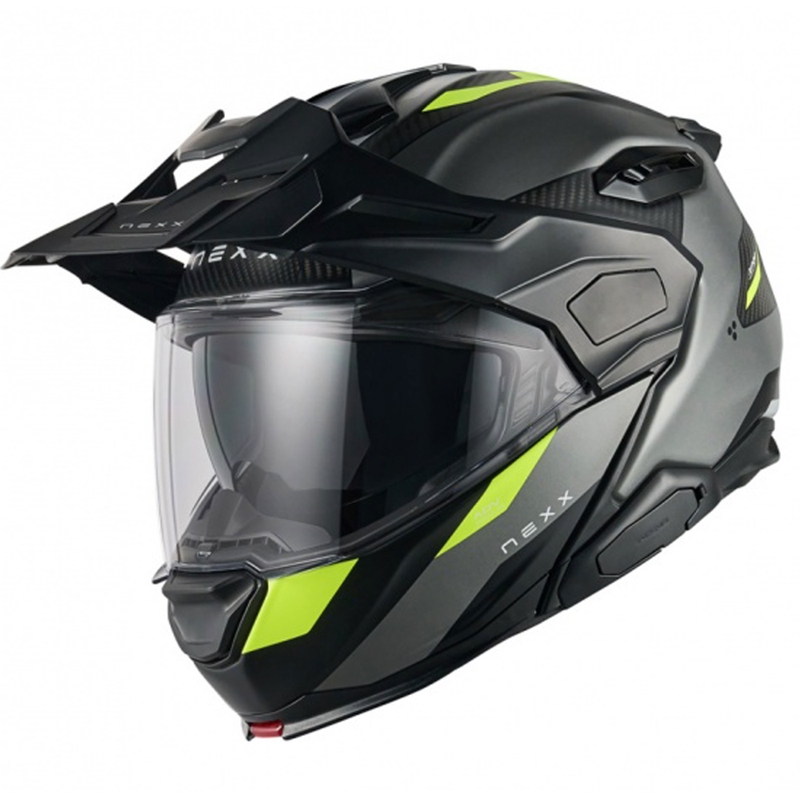 Klapphelm für Motorrad Nexx X.Lifecountry Terra matt grau-fluo gelb Ausverkauf