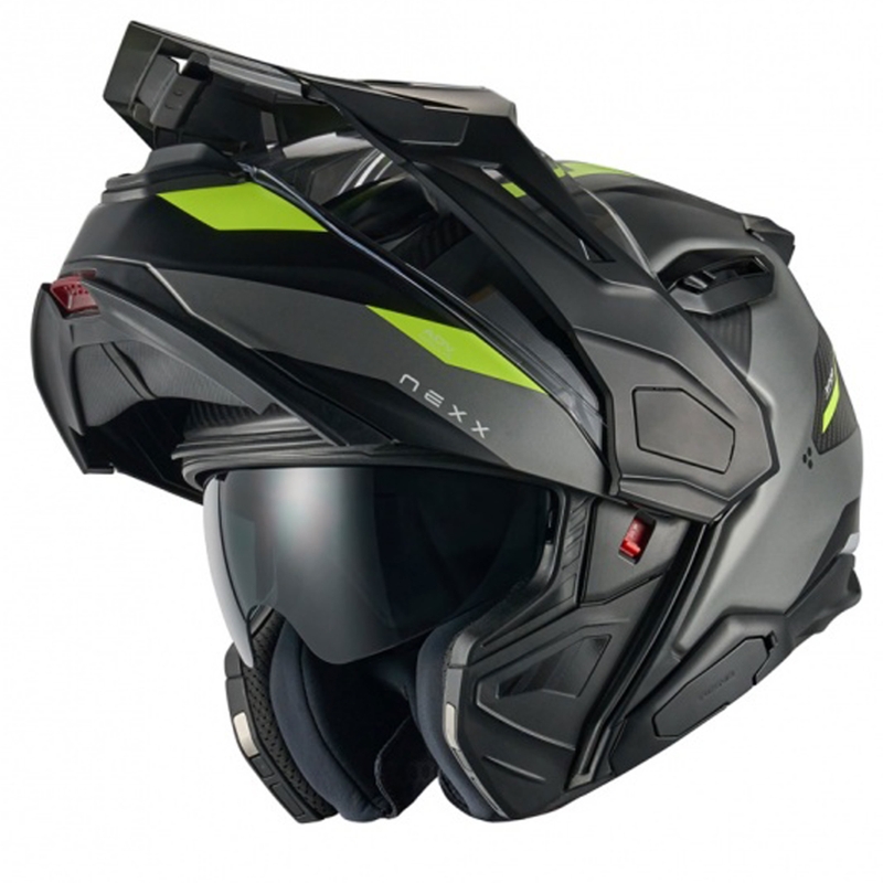 Klapphelm für Motorrad Nexx X.Lifecountry Terra matt grau-fluo gelb Ausverkauf