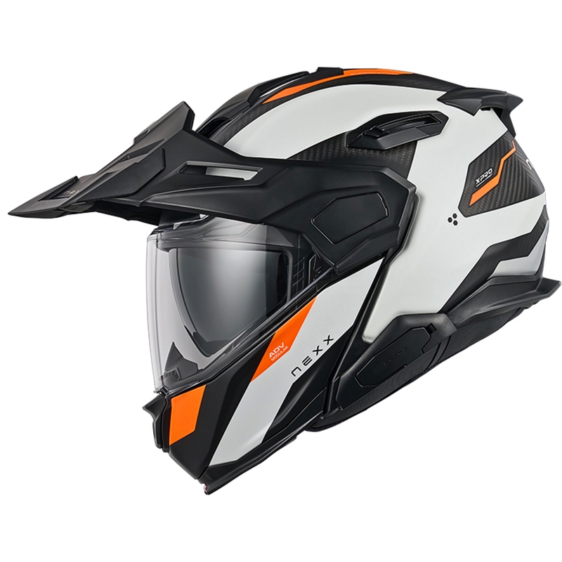 Klapphelm Motorrad Nexx X.Lifecountry Terra matt weiß-orange Ausverkauf