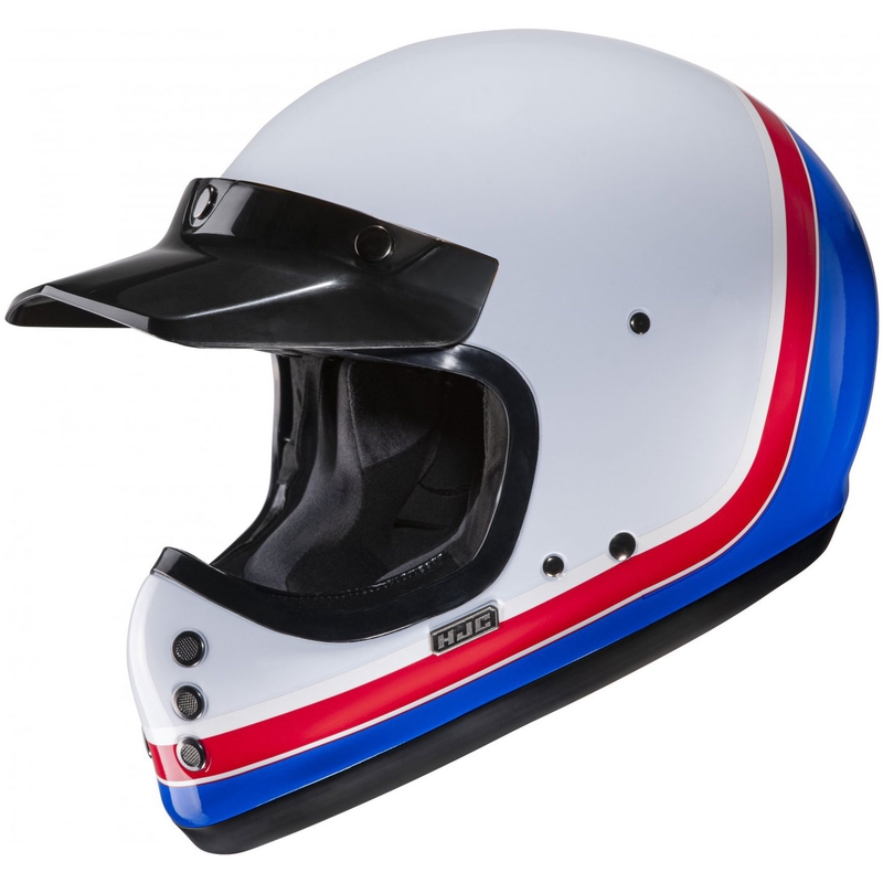 Integralhelm Motorrad HJC V60 Scoby MC21 weiß-rot-blau