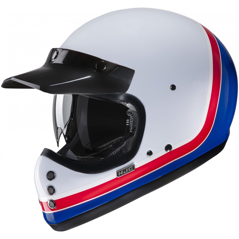 Integralhelm Motorrad HJC V60 Scoby MC21 weiß-rot-blau