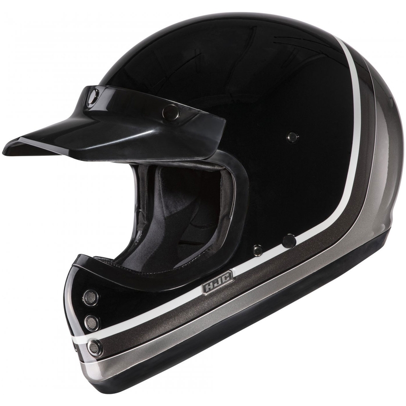 HJC V60 Scoby MC5 Integralhelm Motorrad schwarz-weiß-grau