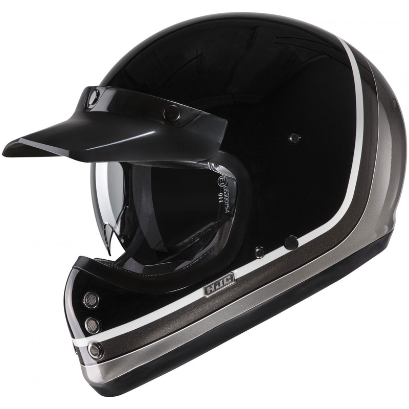 HJC V60 Scoby MC5 Integralhelm Motorrad schwarz-weiß-grau