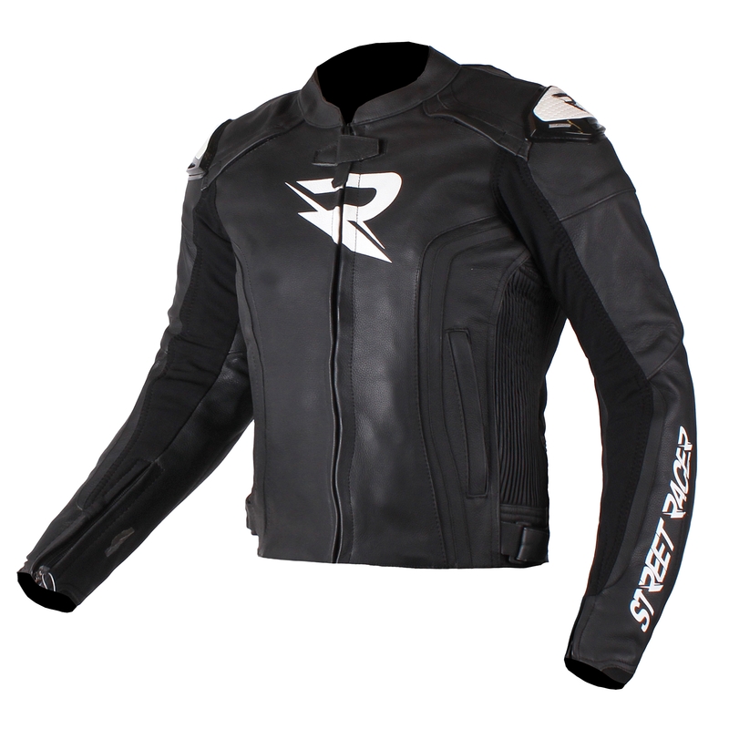 Women's Street Racer Adrianne Schwarz-Weiß-Motorrad-Jacke Ausverkauf
