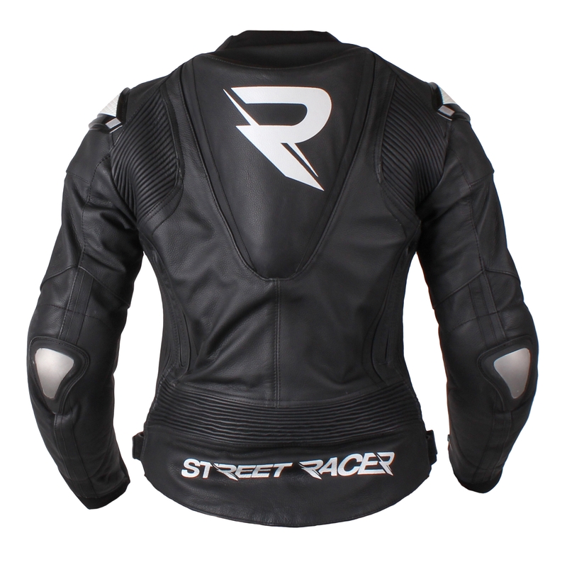 Women's Street Racer Adrianne Schwarz-Weiß-Motorrad-Jacke Ausverkauf