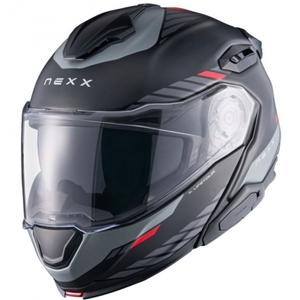 Klapphelm Motorrad Nexx X.Lifetour Globe matt schwarz-rot