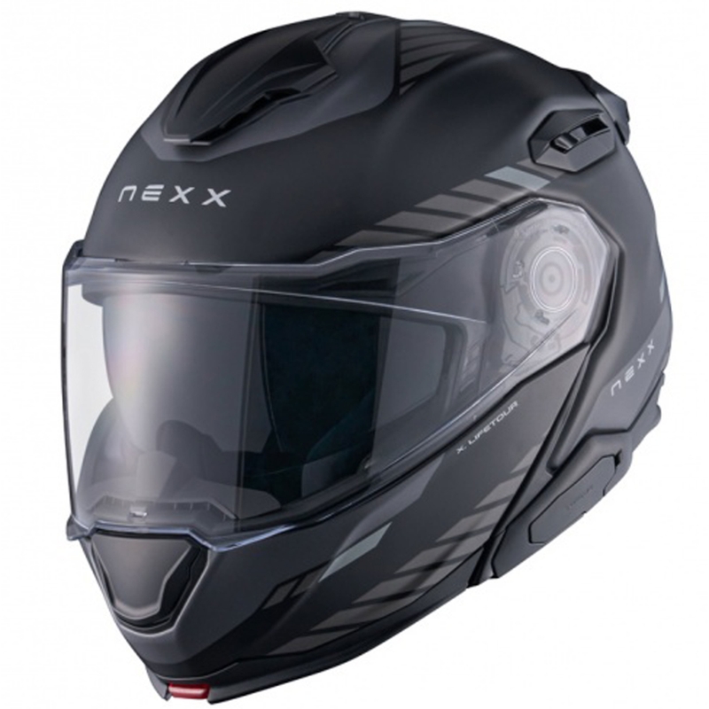 Klapphelm Motorrad Nexx X.Lifetour Globe matt schwarz-grau
