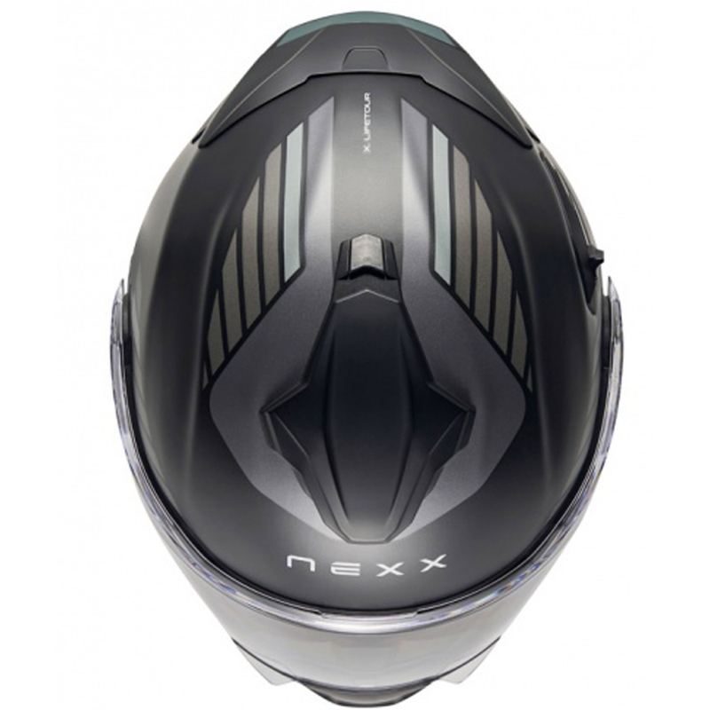 Klapphelm Motorrad Nexx X.Lifetour Globe matt schwarz-grau