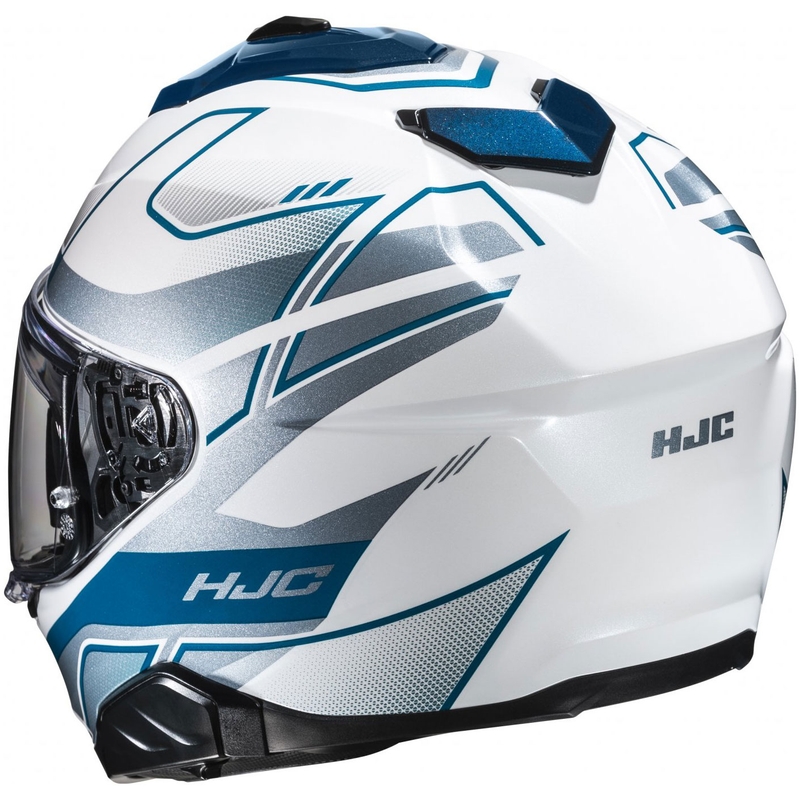 HJC i71 Iorix MC2 Integralhelm Motorrad weiß-blau-silber