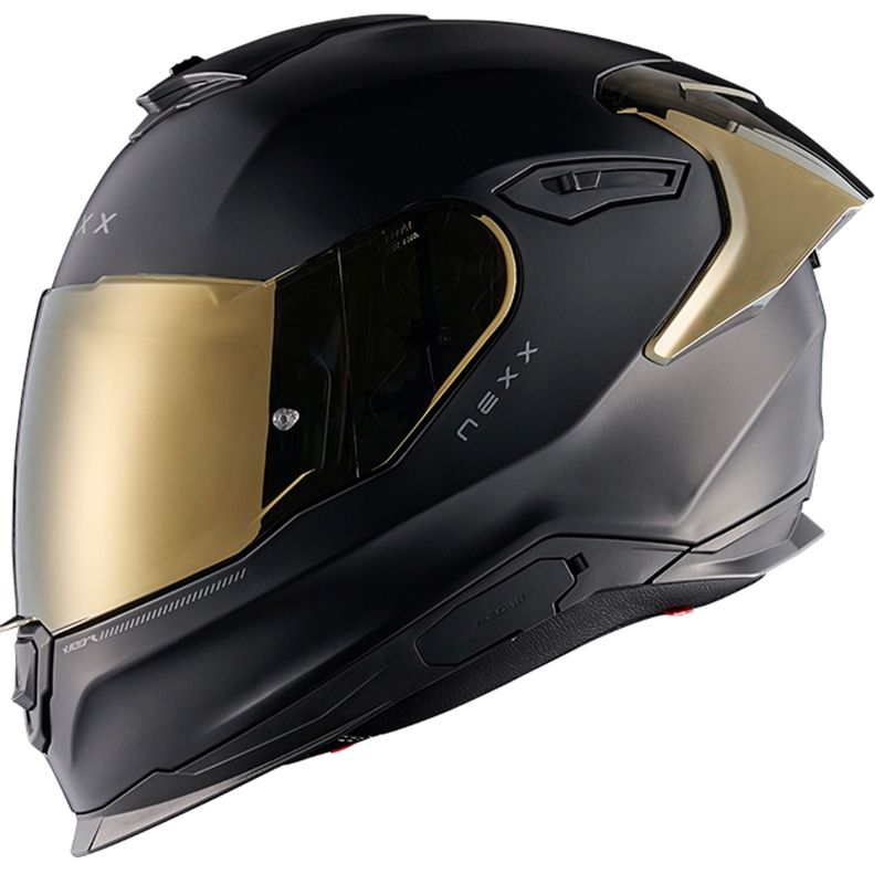 NEXX Y.100R Subsonic Integralhelm Motorrad matt schwarz-gold