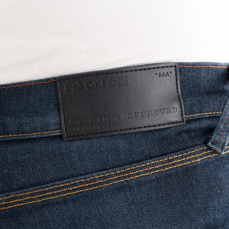 Oxford Original Approved AAA Straight Jeans Motorradjeans, verwaschenes Blau