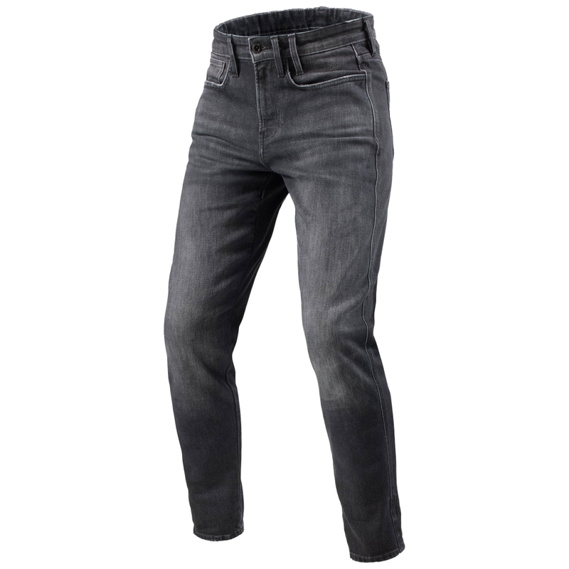 Revit Kai Skinny Short Motorradjeans in Mittelgrau