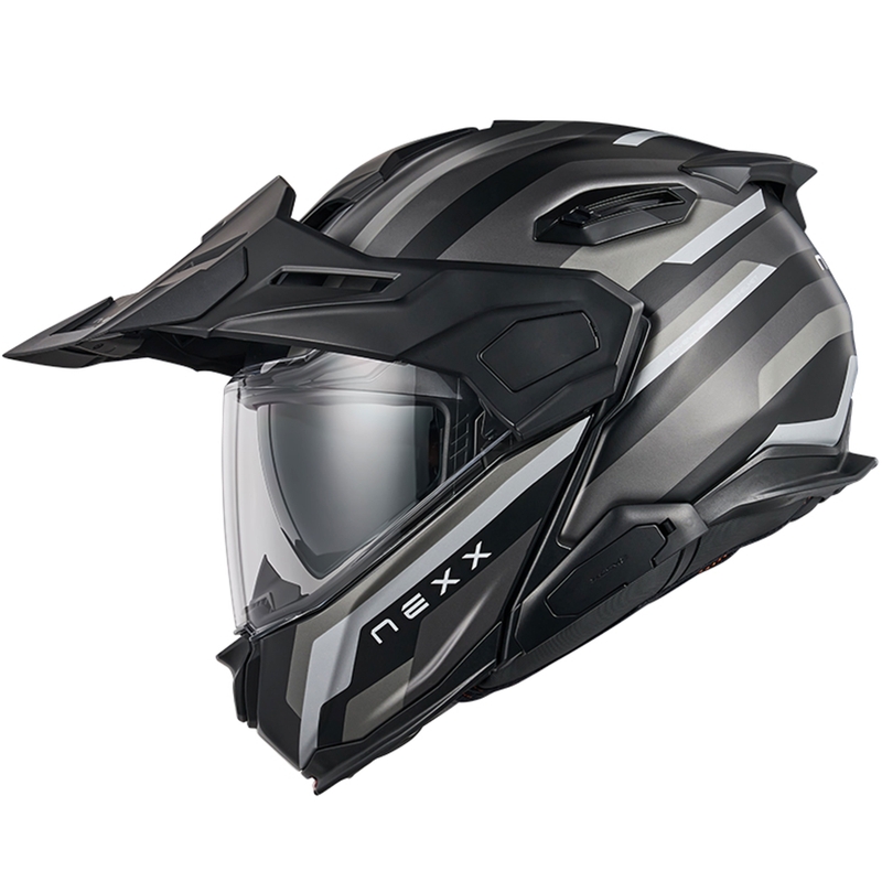 Klapphelm Motorrad Nexx X.Lifecountry Westbound matt schwarz-grau