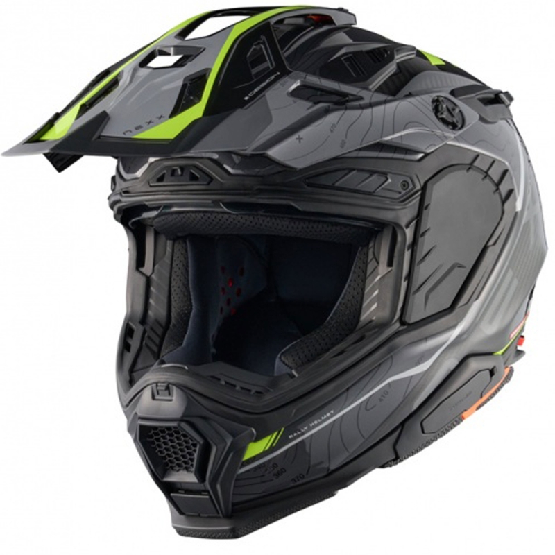 Enduro-Motorradhelm Nexx X.WED3 Furka grau-fluogelb