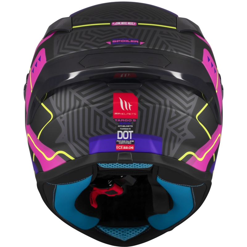 Integrierter Motorradhelm MT Targo S Brik mattschwarz-rosa