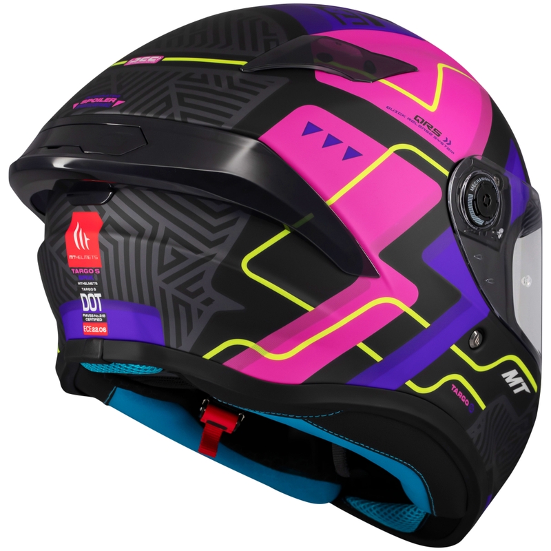 Integrierter Motorradhelm MT Targo S Brik mattschwarz-rosa