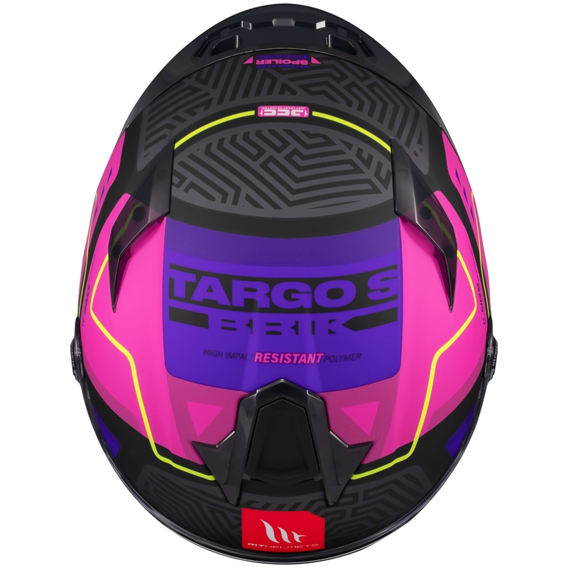 Integrierter Motorradhelm MT Targo S Brik mattschwarz-rosa