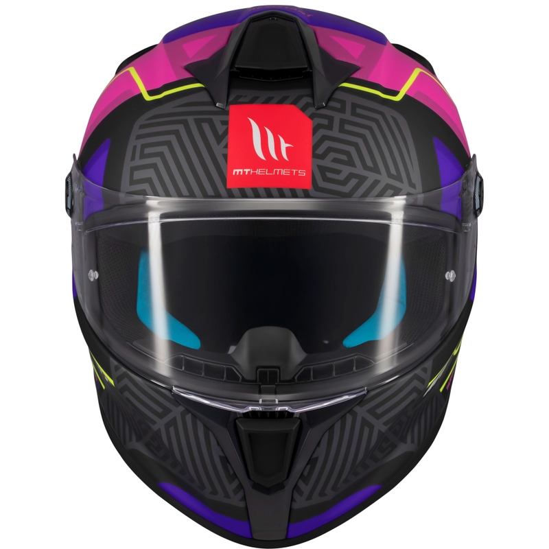 Integrierter Motorradhelm MT Targo S Brik mattschwarz-rosa