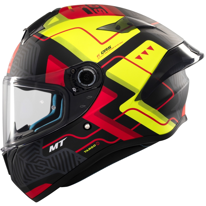 Integrierter Motorradhelm MT Targo S Brik mattschwarz-gelb