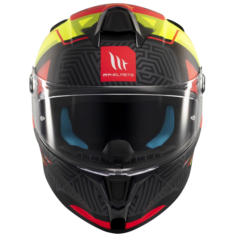 Integrierter Motorradhelm MT Targo S Brik mattschwarz-gelb