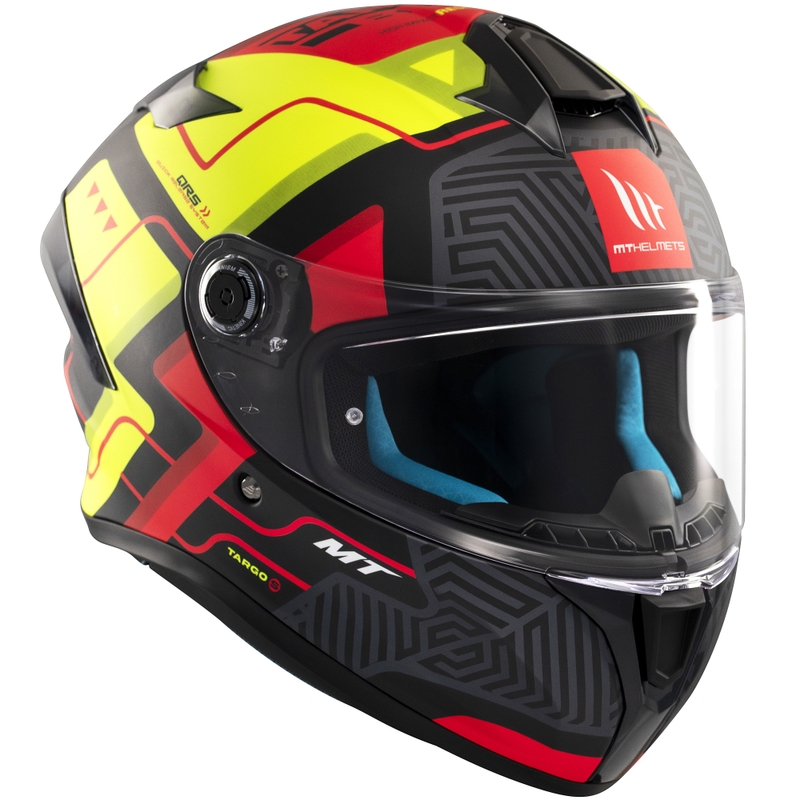 Integrierter Motorradhelm MT Targo S Brik mattschwarz-gelb