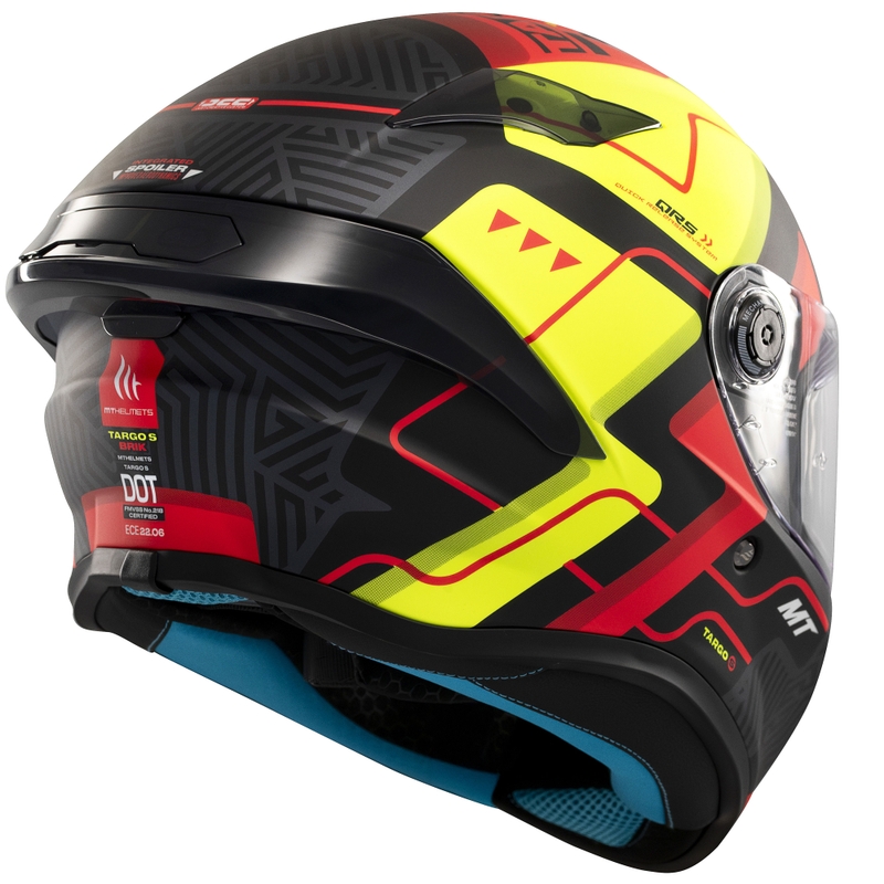 Integrierter Motorradhelm MT Targo S Brik mattschwarz-gelb