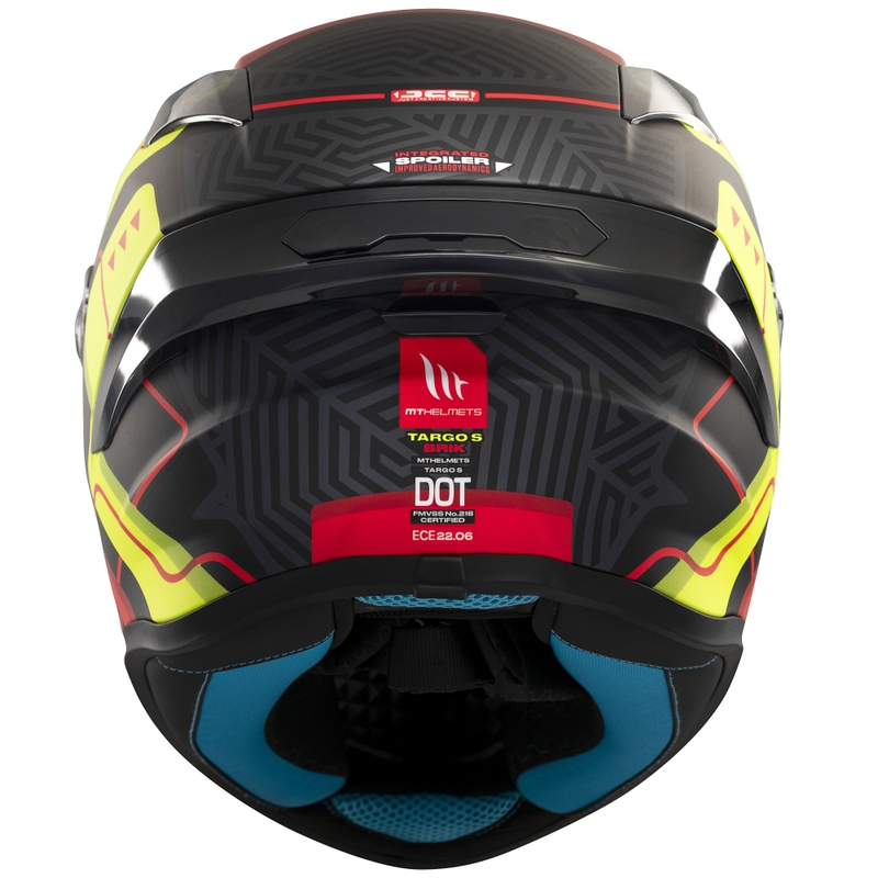 Integrierter Motorradhelm MT Targo S Brik mattschwarz-gelb