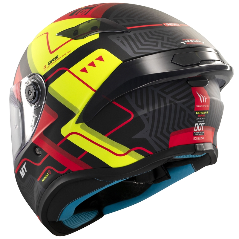 Integrierter Motorradhelm MT Targo S Brik mattschwarz-gelb