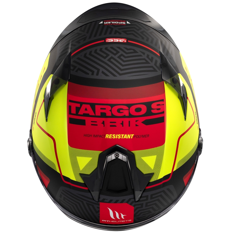 Integrierter Motorradhelm MT Targo S Brik mattschwarz-gelb