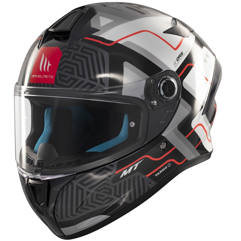 Integrierter Motorradhelm MT Targo S Brik glänzend schwarz-weiß