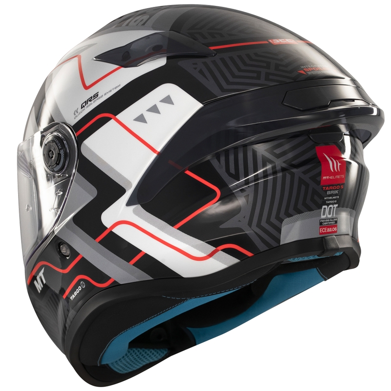 Integrierter Motorradhelm MT Targo S Brik glänzend schwarz-weiß