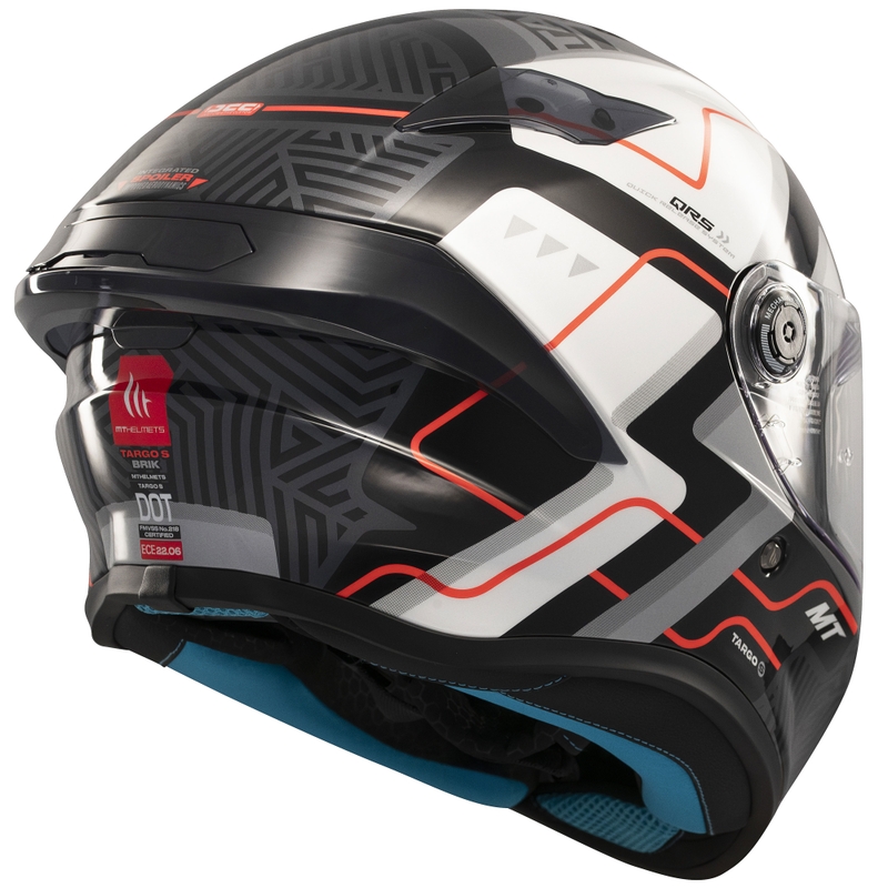Integrierter Motorradhelm MT Targo S Brik glänzend schwarz-weiß