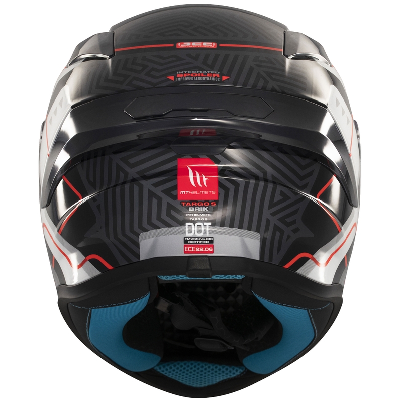 Integrierter Motorradhelm MT Targo S Brik glänzend schwarz-weiß
