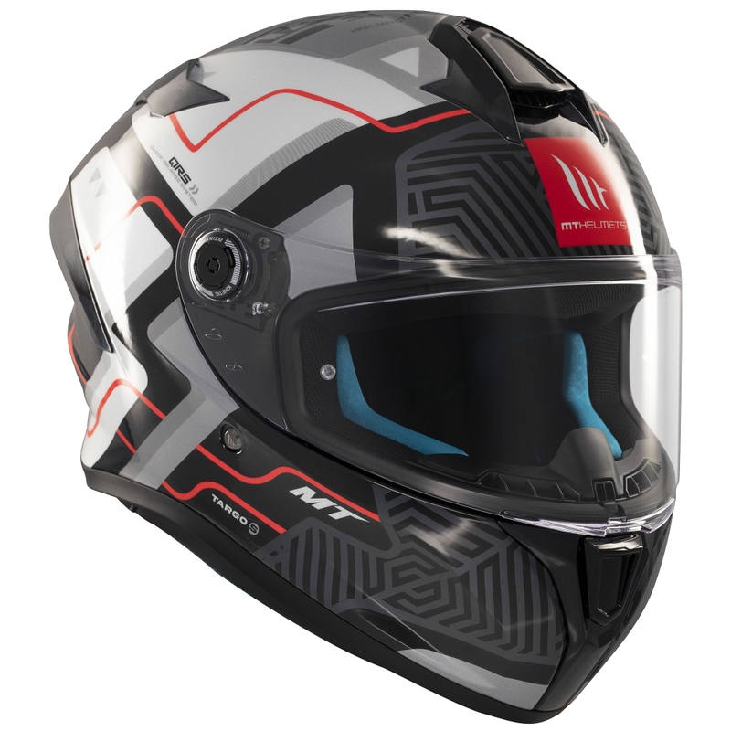 Integrierter Motorradhelm MT Targo S Brik glänzend schwarz-weiß